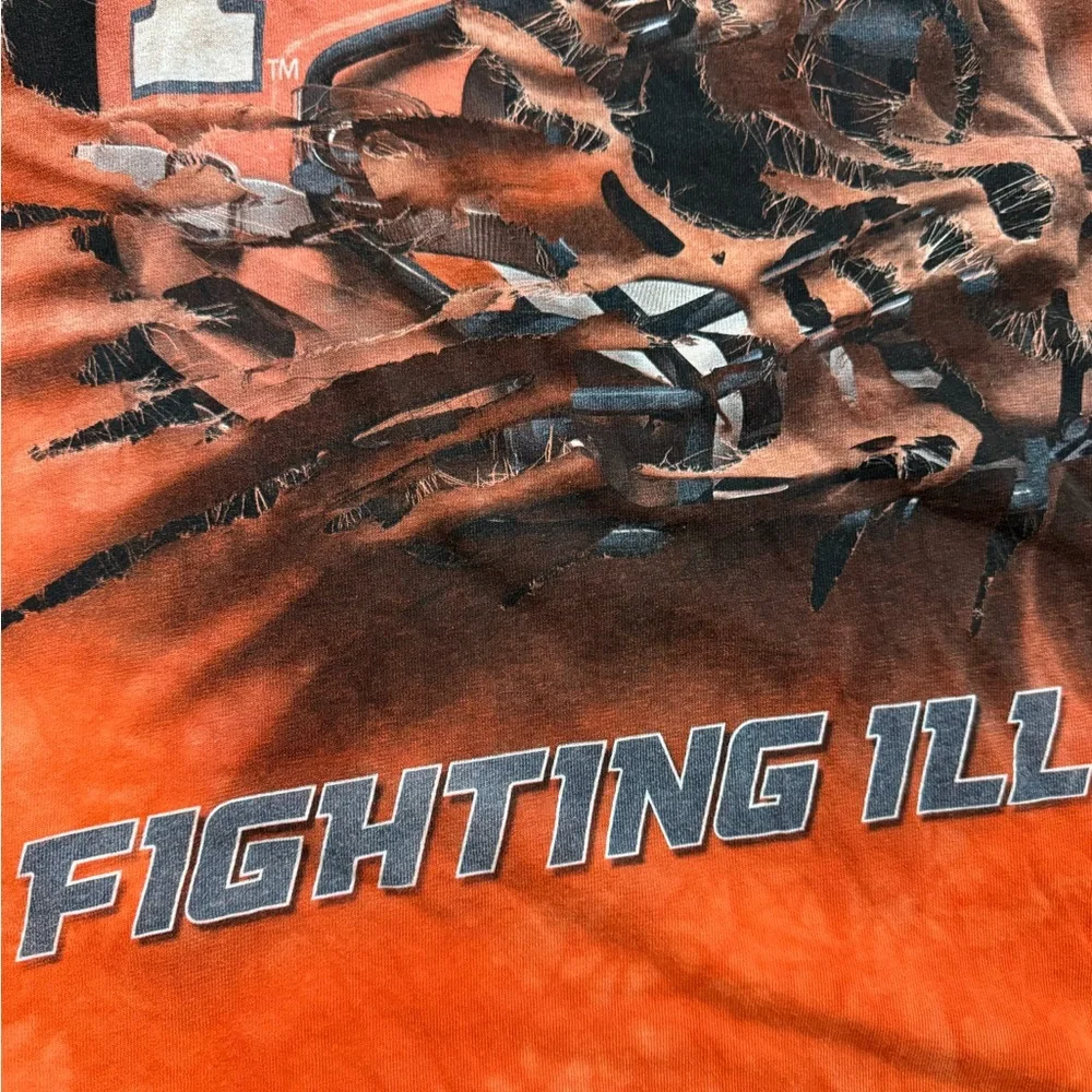 Illinois Fighting Illini The Mountain Men’s Orange Tie Dye‎ T-Shirt Size Large